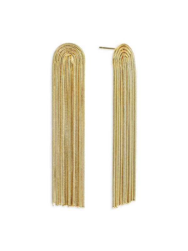 Eye Candy LA Luxe Felecity 14K Goldplated Fringe Earrings 1