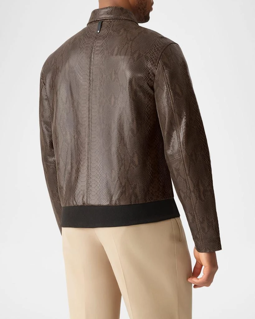 Mackage Men
s Jakari Snake Pattern Leather Zip Jacket 3