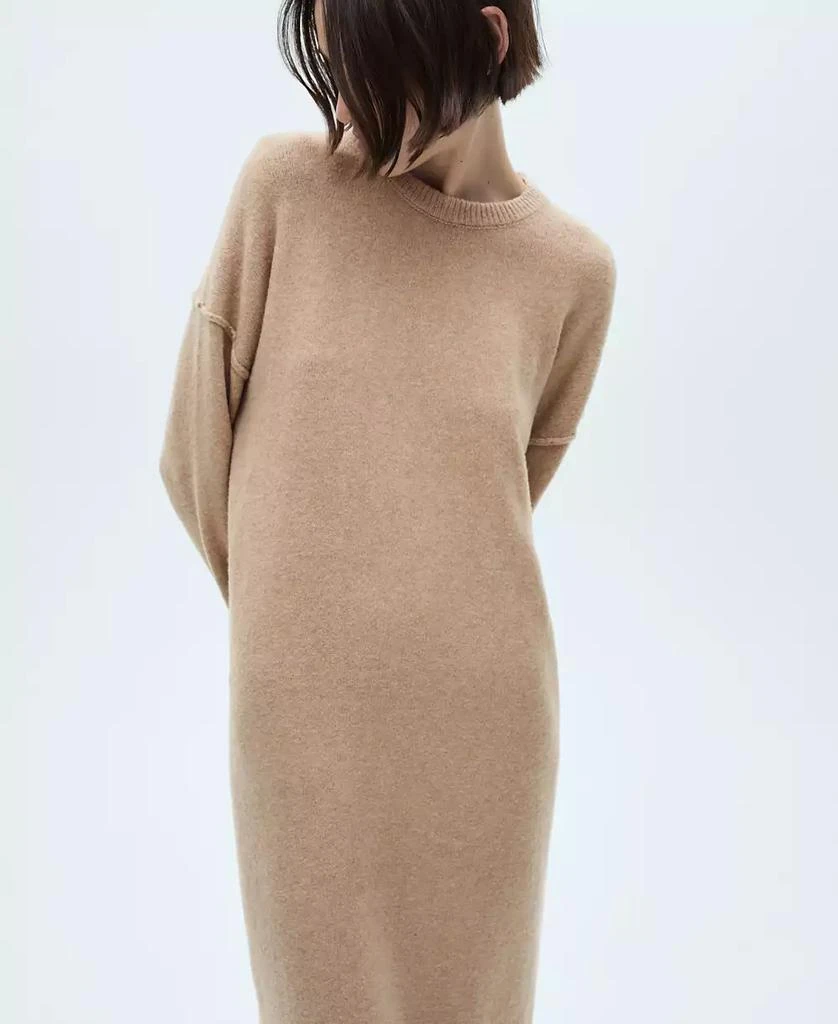Mango Women's Ribbed Finishes Knitted Dress 3