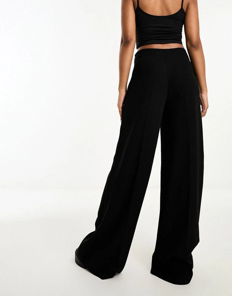 Mango Mango wide leg slouchy trouser in black 2