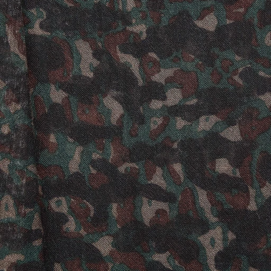 Louis Vuitton Louis Vuitton Green Camouflage Print Cashmere Blend Stole  3