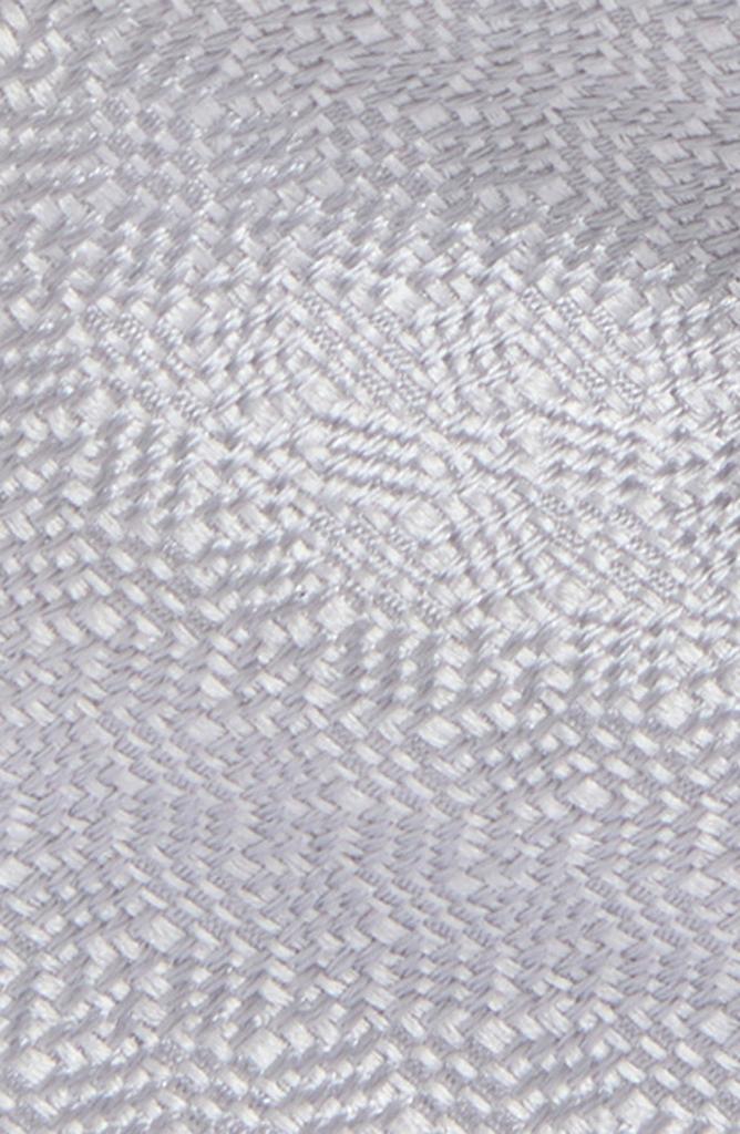 David Donahue Micropattern Silver Silk Bow Tie