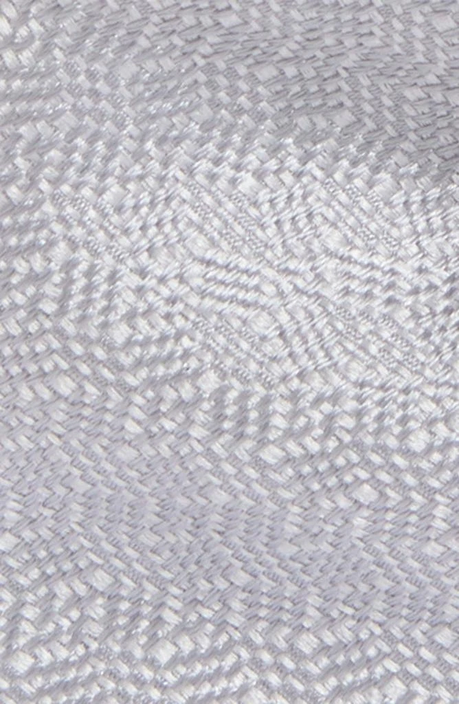 David Donahue Micropattern Silver Silk Bow Tie 2