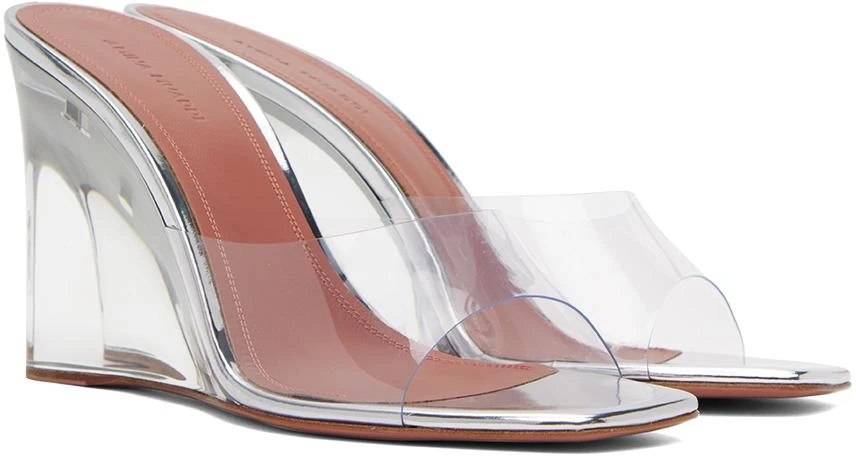 Amina Muaddi Transparent Lupita Glass Wedge Slippers 4