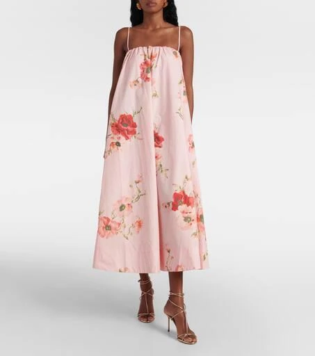 Zimmermann Lightburst Puff floral cotton midi dress 2
