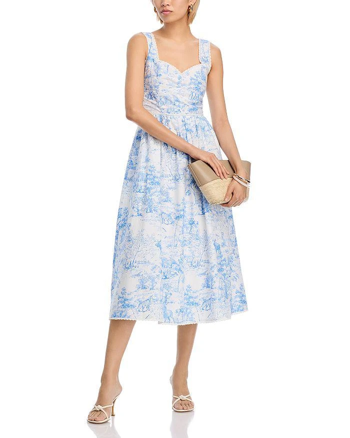 toile poplin fit & flare dress Blue & White Toile Mini Dress - All Dresses main image 1