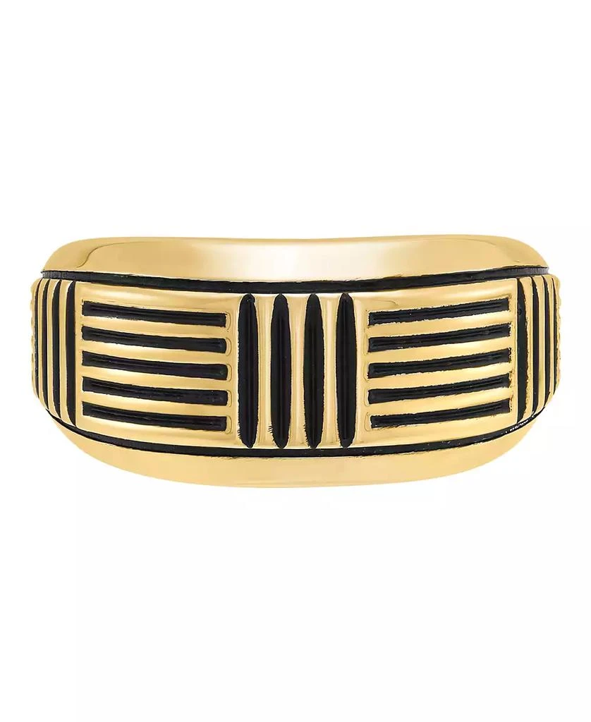 Macy
s Men
s Ring in 14k Yellow Gold Plated Sterling Silver with Black Rhodium 3