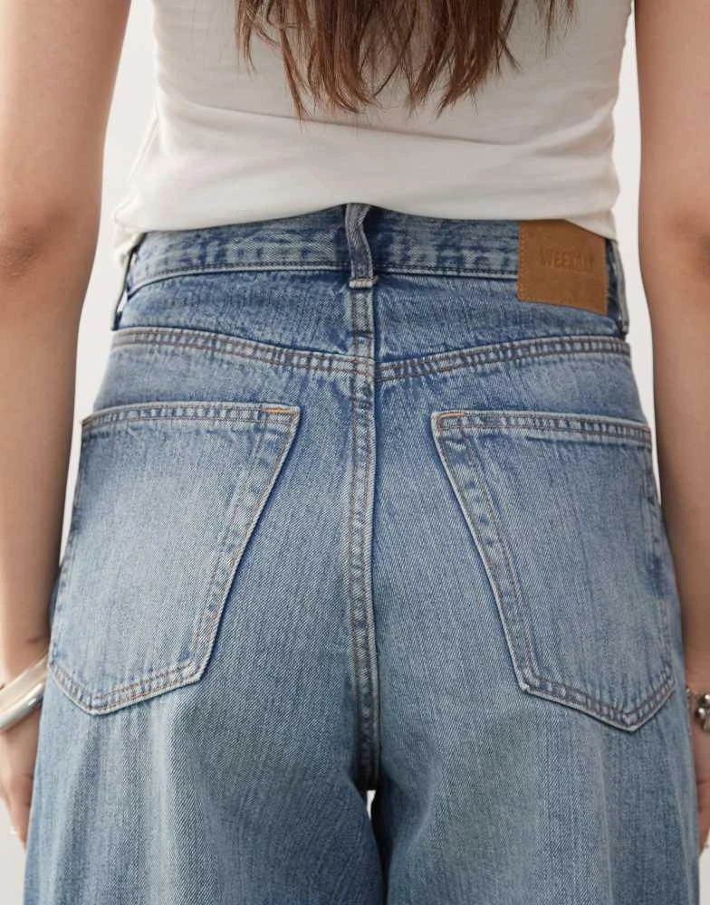 Weekday Weekday Unisex Astro baggy wide leg jeans in blue 4