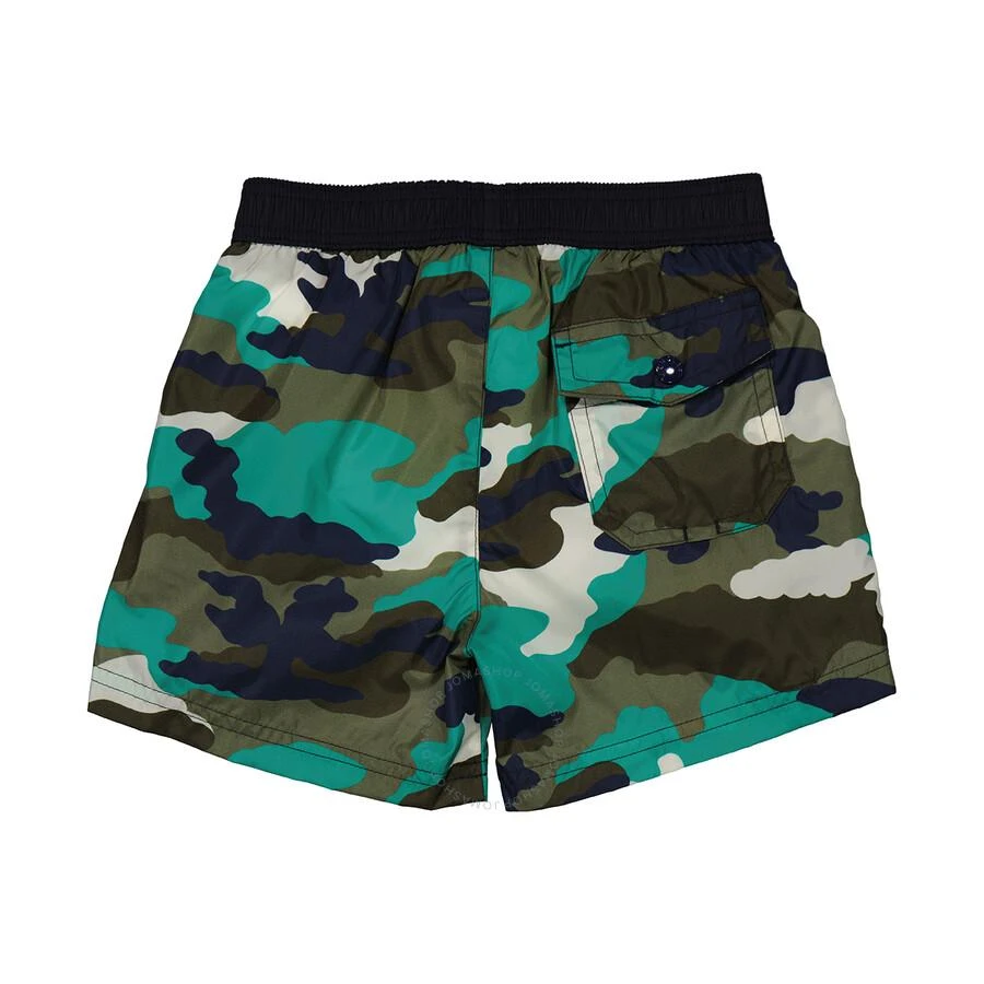 Moncler Kids Bright Green Camouflage-Print Swim Shorts 2