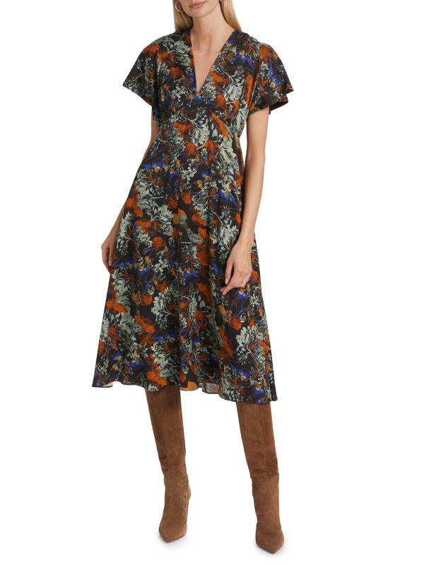 Derek Lam Cecile Flutter Sleeve Midi-Dress