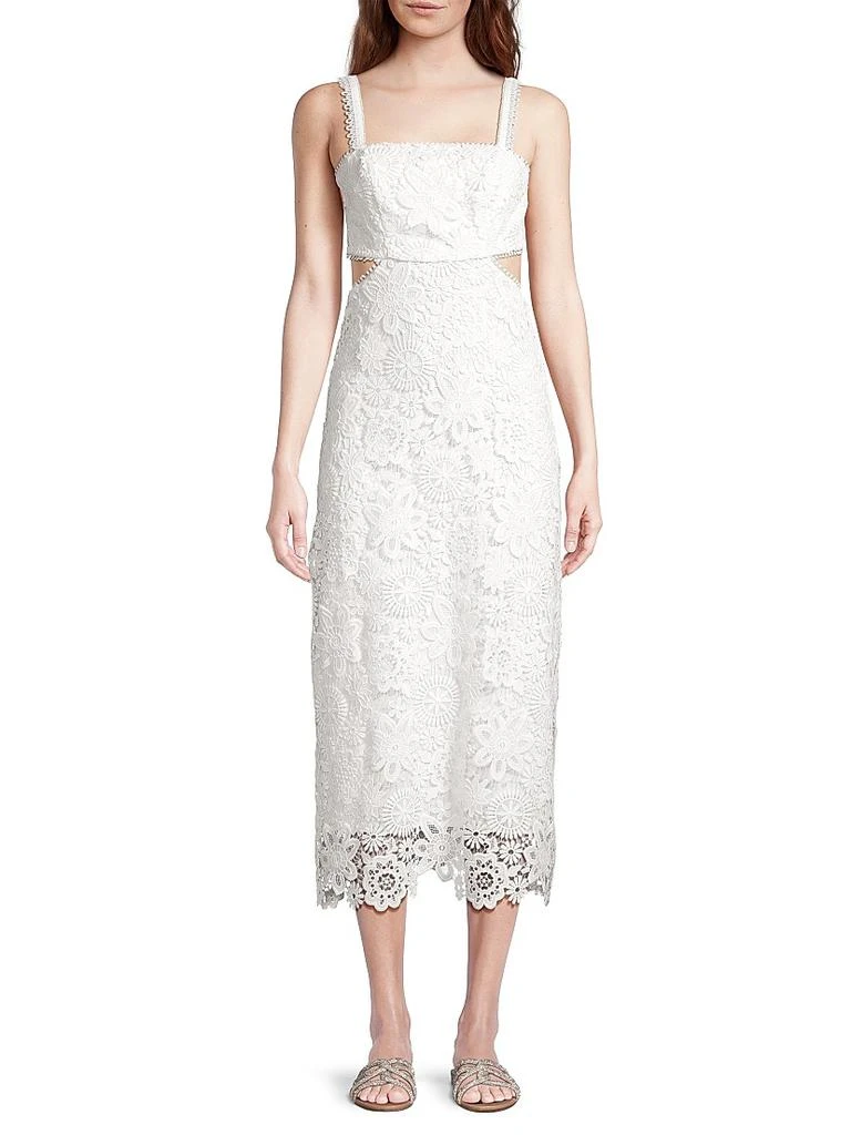 Waimari Eternus Moss Cut-Out Lace Midi Dress 3