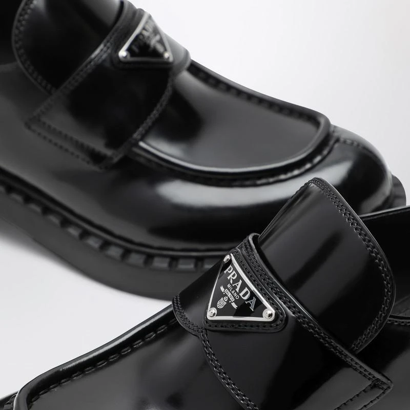 Prada Chocolate black brushed leather moccasins 5