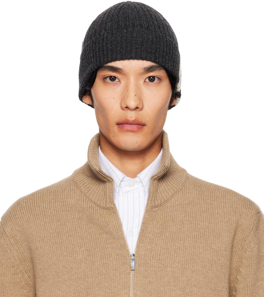 【sacai】Embroidered S Mohair Beanie sacai: Black 'S' Mohair Beanie | SSENSE