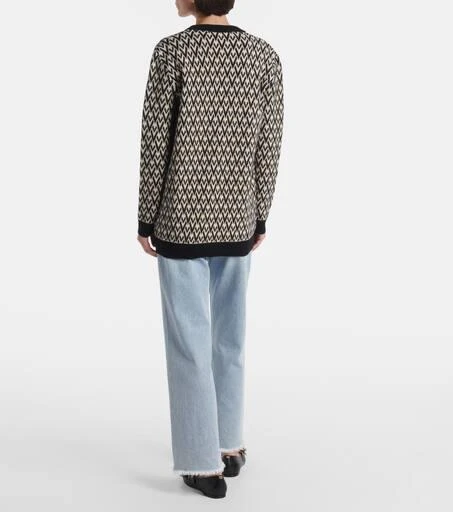 Valentino Toute La V virgin wool jacquard cardigan 3
