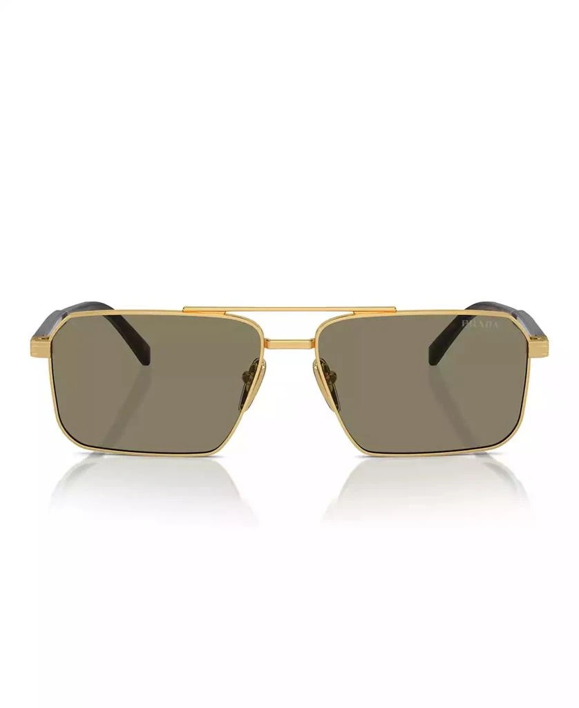 Prada Iconic Plaque Rectangle Men's Sunglasses, PR A57S 3
