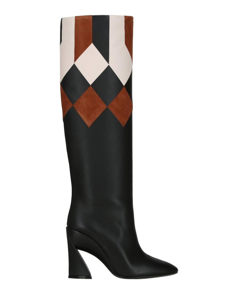 ロングブーツ SALVATORE FERRAGAMO Ivory Leather Rook Ankle Boots Salvatore Ferragamo Ivory leather Rook ankle boots - Boots