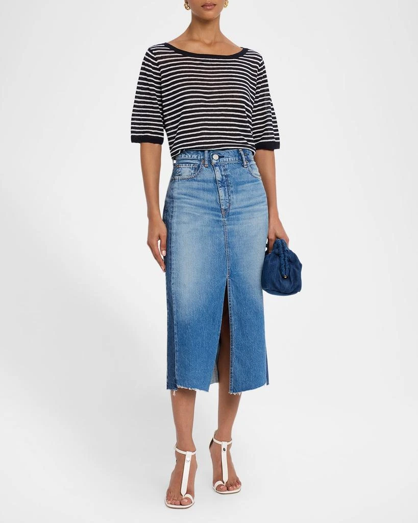 MOUSSY VINTAGE Putnam Crossover Denim Midi Skirt 2