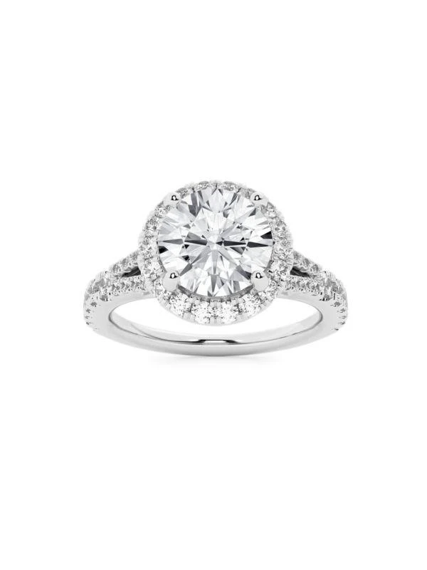Saks Fifth Avenue Build Your Own Collection 14K White Gold 
Lab Grown Diamond Halo Engagement Ring 1