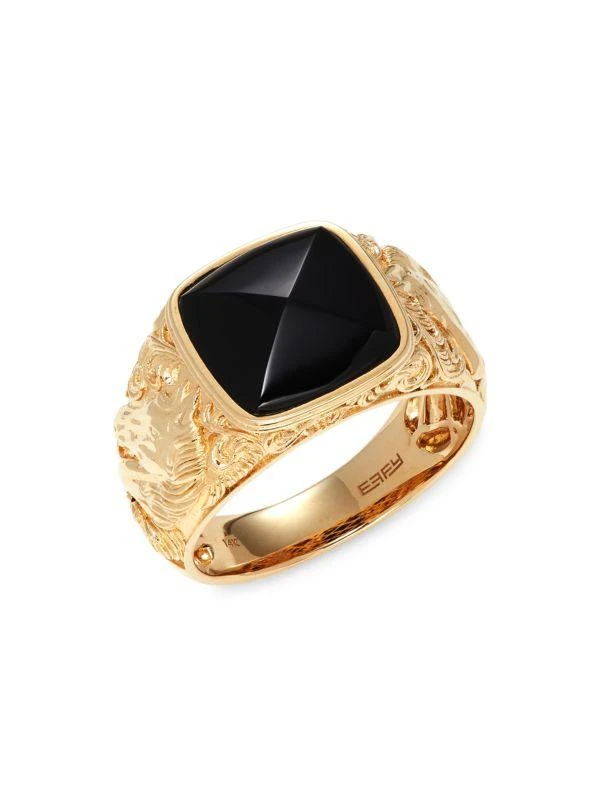 Effy 14K Yellow Gold & Onyx Ring 1