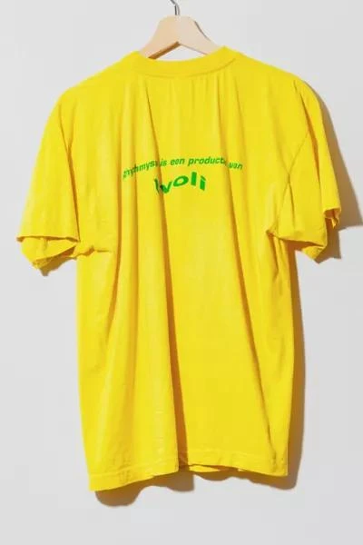 Urban Outfitters Vintage 1990s Rhythmysta Electronic Music Festival Graphic Yellow T-Shirt 2