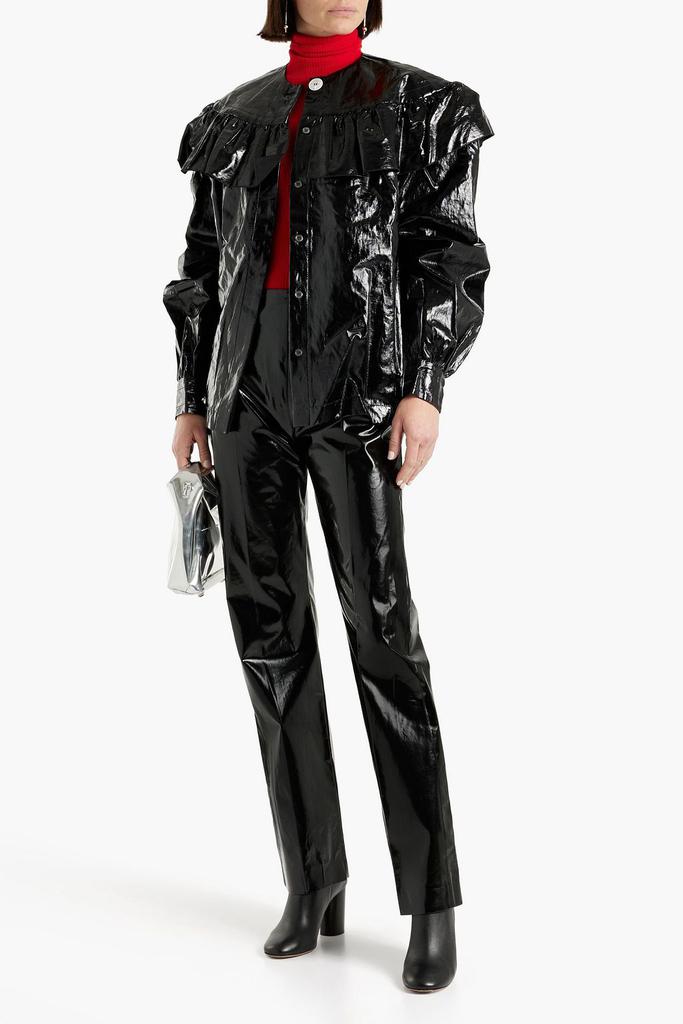 Meryll Rogge Ruffled coated-linen shirt