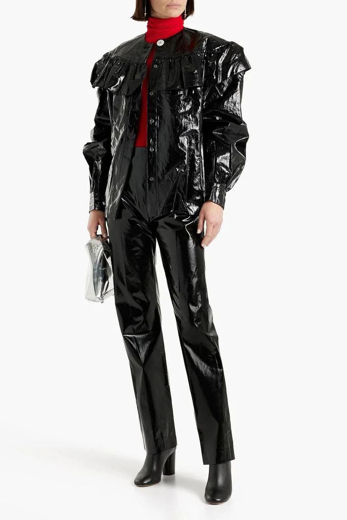 Meryll Rogge Ruffled coated-linen shirt 2