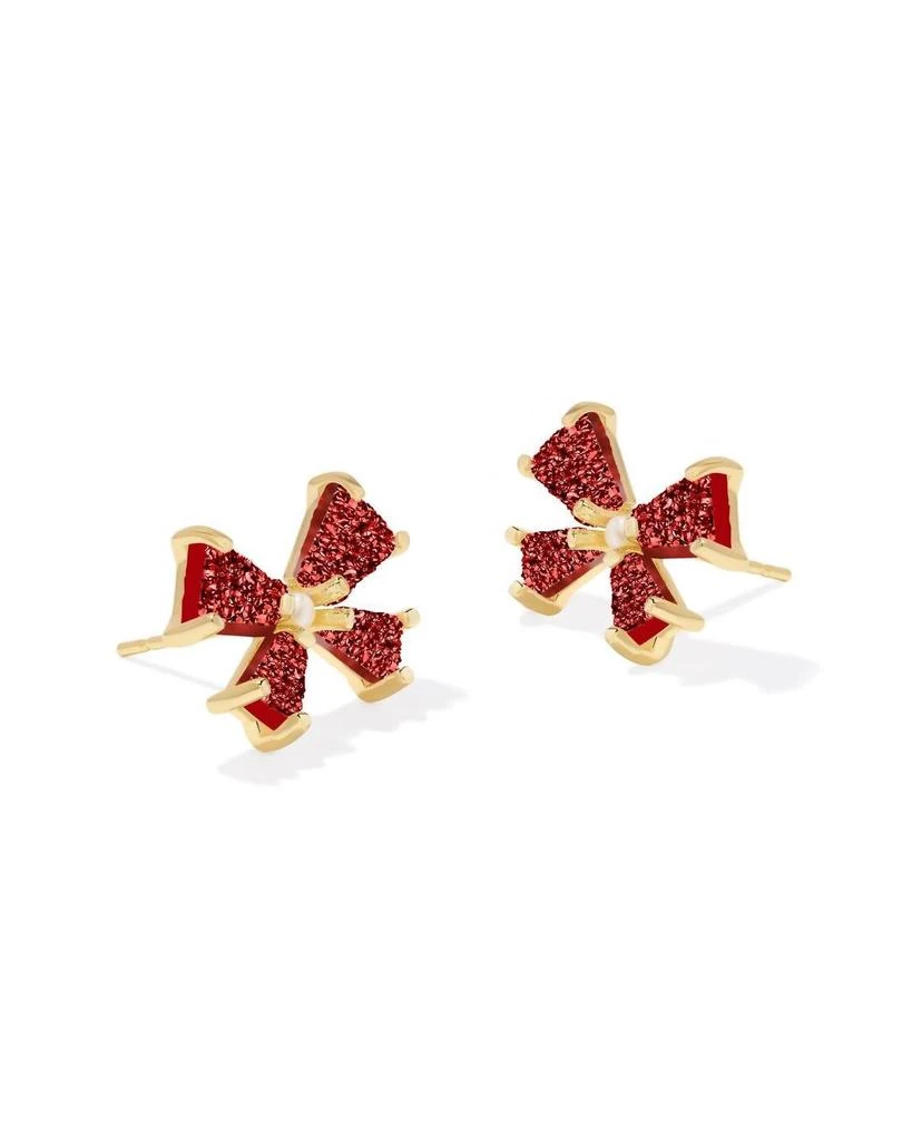 Kendra Scott Women's Blair Bow Small Stud Earrings In Gold & Red Drusy 1