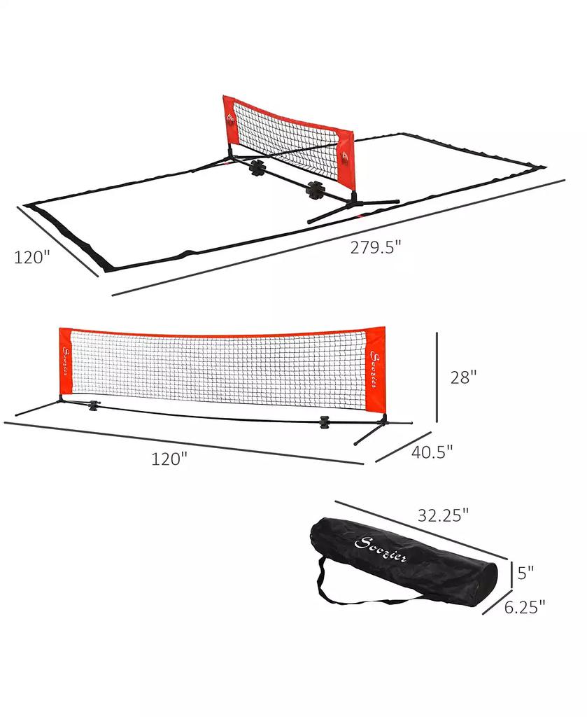 Soozier 23 ft Portable Soccer Tennis/Pickleball/Badminton/Mini Tennis Net,