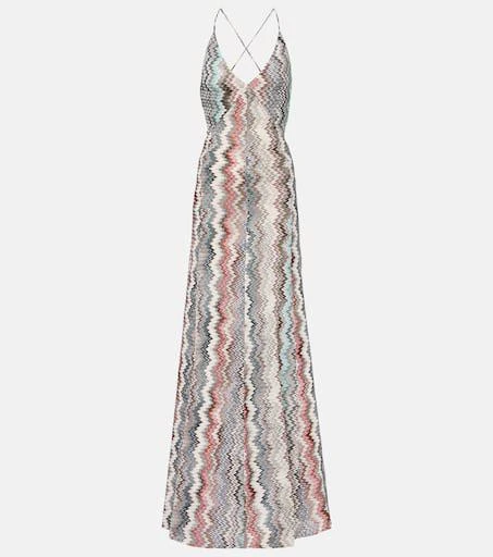 chinese dress ladies Missoni Zigzag knit maxi dress  Luisa World