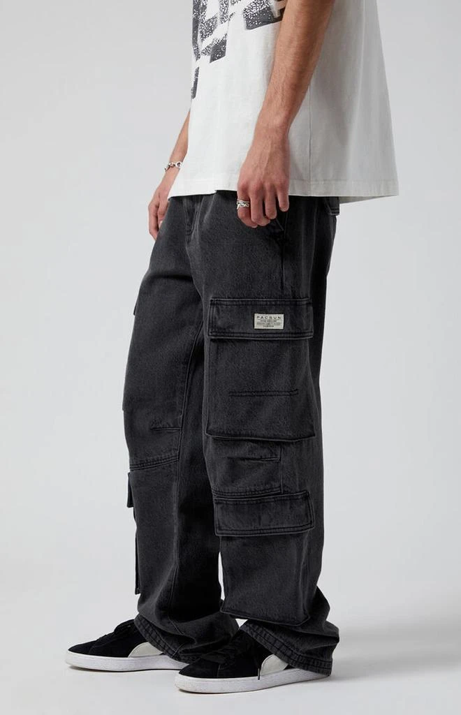 PacSun Black Baggy Cargo Jeans 3