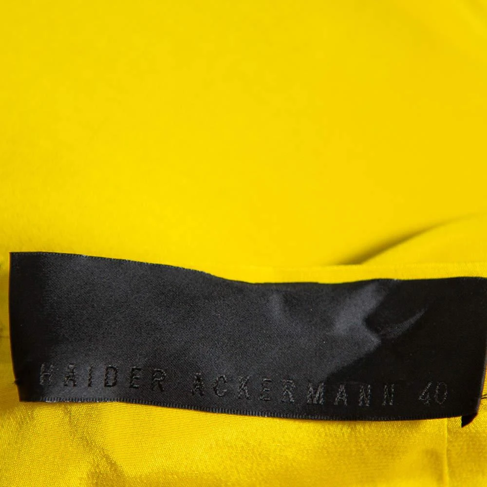 haider ackermann Haider Ackermann Mustard Yellow Silk Flared Maxi Skirt S 5