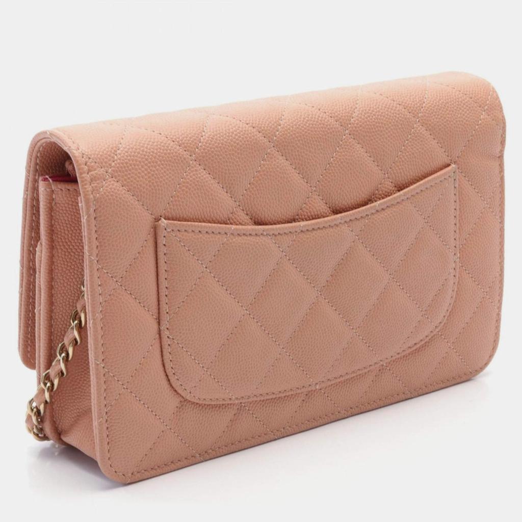 Chanel Chanel Pink Leather Classic Wallet on Chain