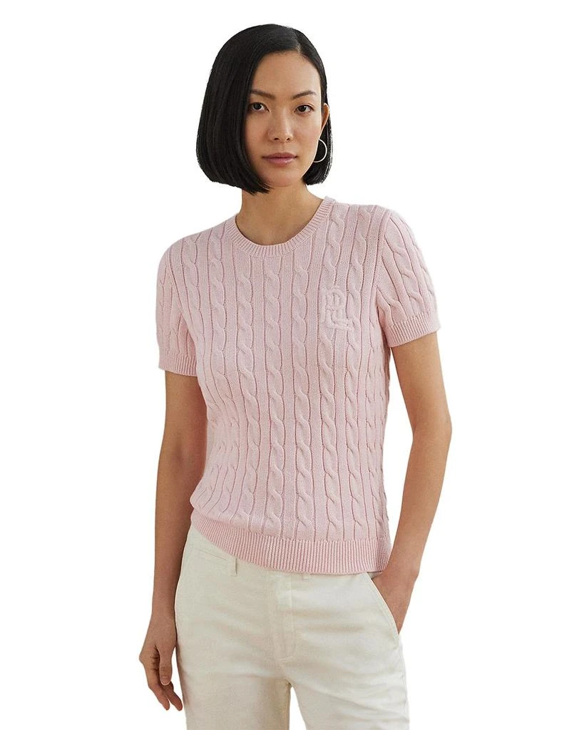 Ralph Lauren Cable Knit Cotton Short Sleeve Sweater 1