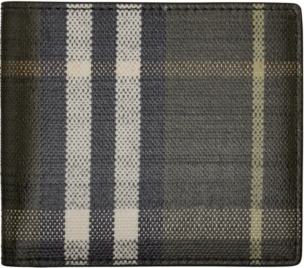Burberry Gray Check Bifold Wallet