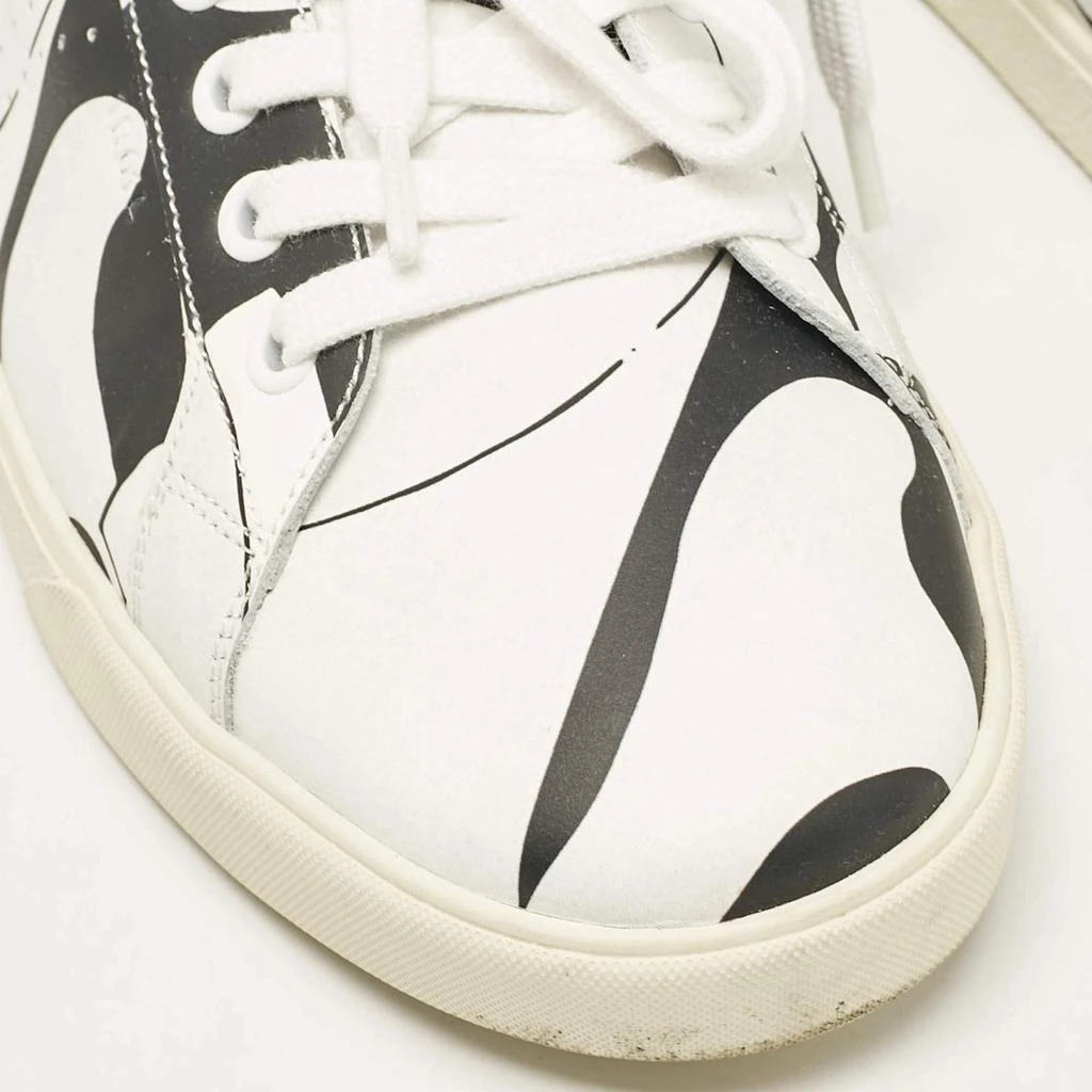Celine Celine White/Black Print Leather Triomphe Sneakers Size 41 7