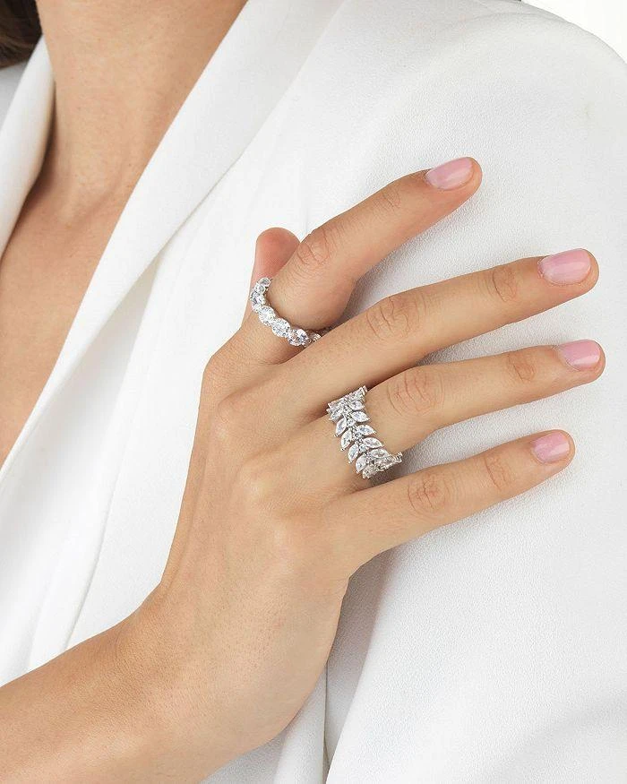 ADINAS JEWELS Cubic Zirconia Eternity Band Ring in Sterling Silver 2