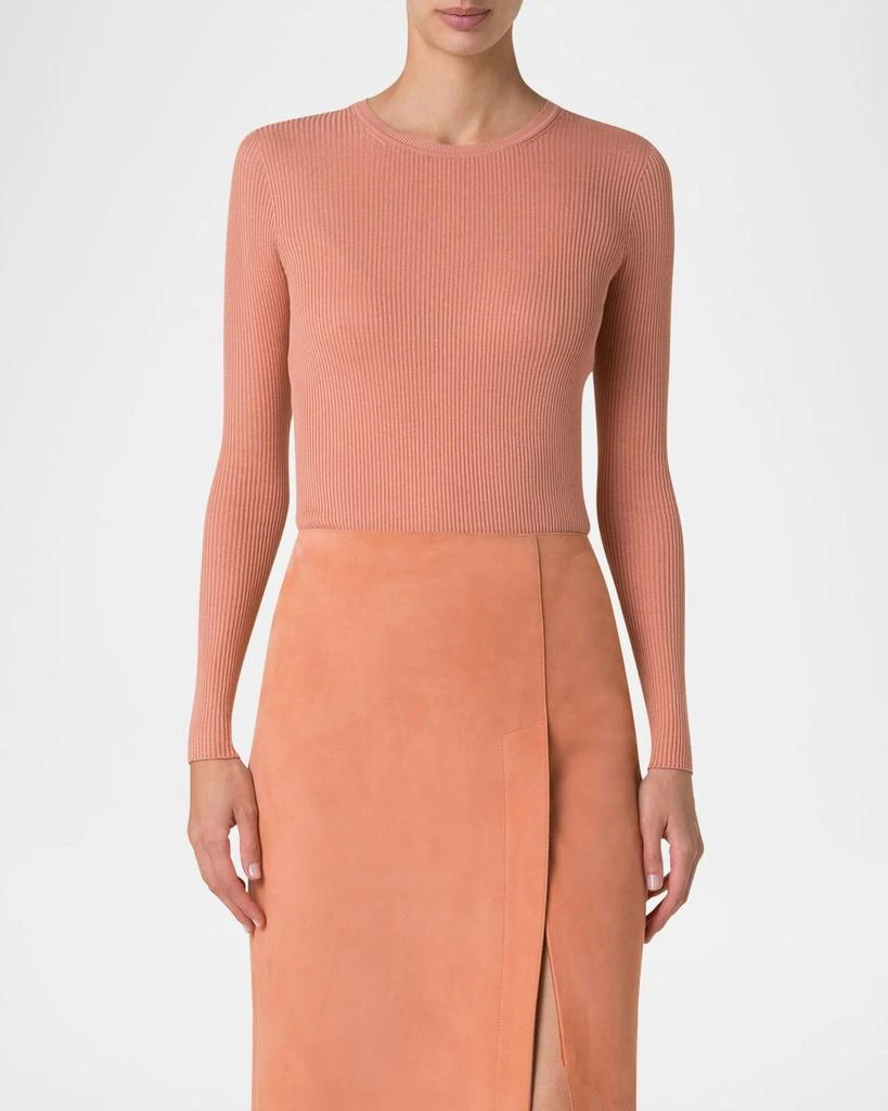 Akris Fitted Rib-Knit Sweater 2