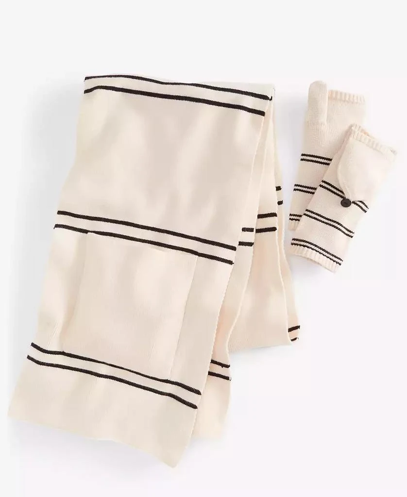 On 34th Women's Striped Ribbed Pop-Top Gloves, Created for Macy's 3
