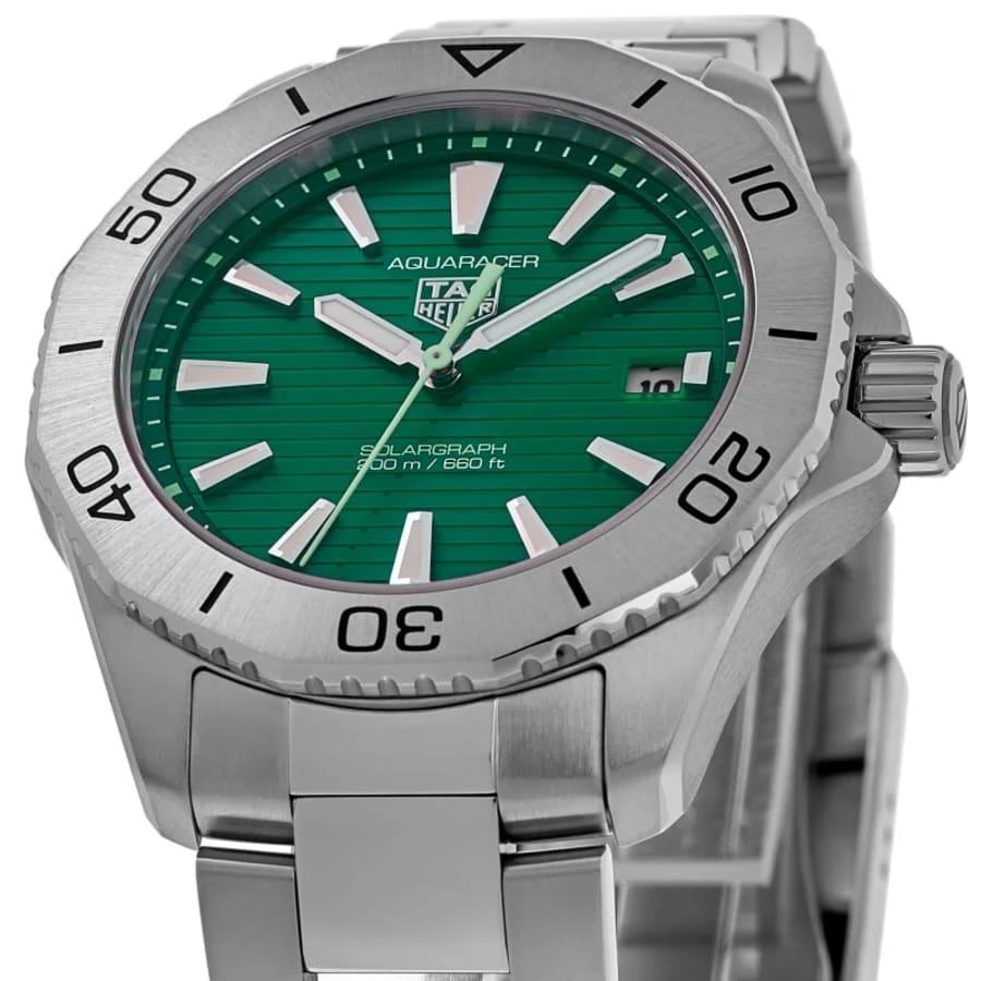 TAG Heuer Aquaracer Professional 200 Solargraph Quartz Green Dial Steel Men's Watch WBP1115.BA0000 2