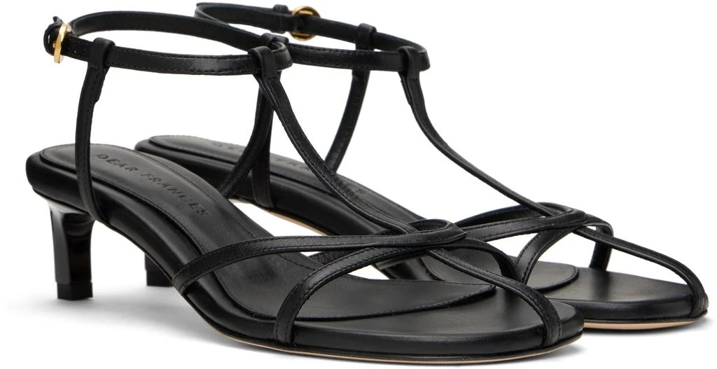 Dear Frances Black Tee Heeled Sandals 4
