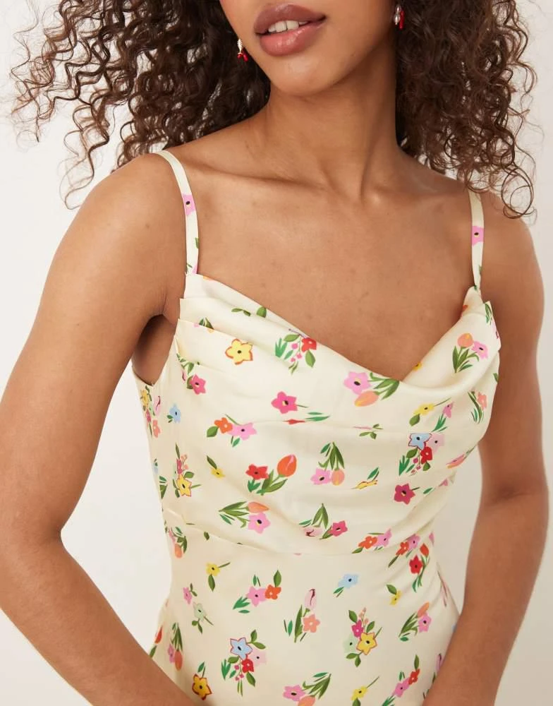 Omnes OMNES belle floral open back maxi dress in yellow 4