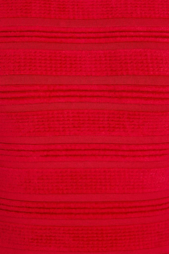 Herve Leger Fringed textured chenille midi dress 4