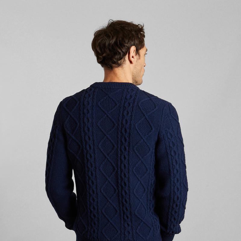 L'Exception Paris Twisted sweater in recycled wool Bleu marine L'EXCEPTION PARIS