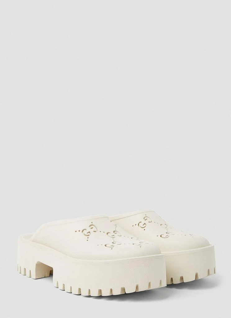 Gucci Perforated G Platform Mules 2