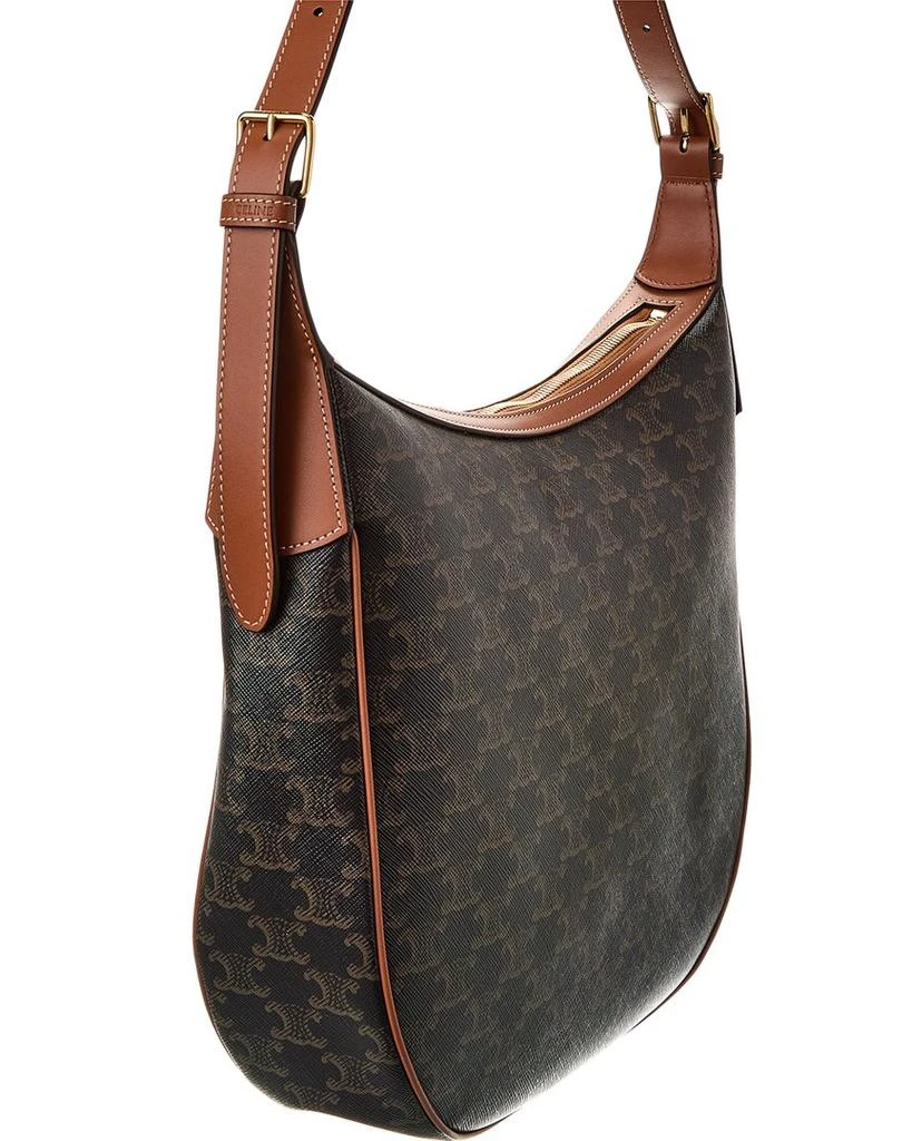 Celine CELINE Heloise Medium Triomphe Canvas & Leather Hobo Bag 3