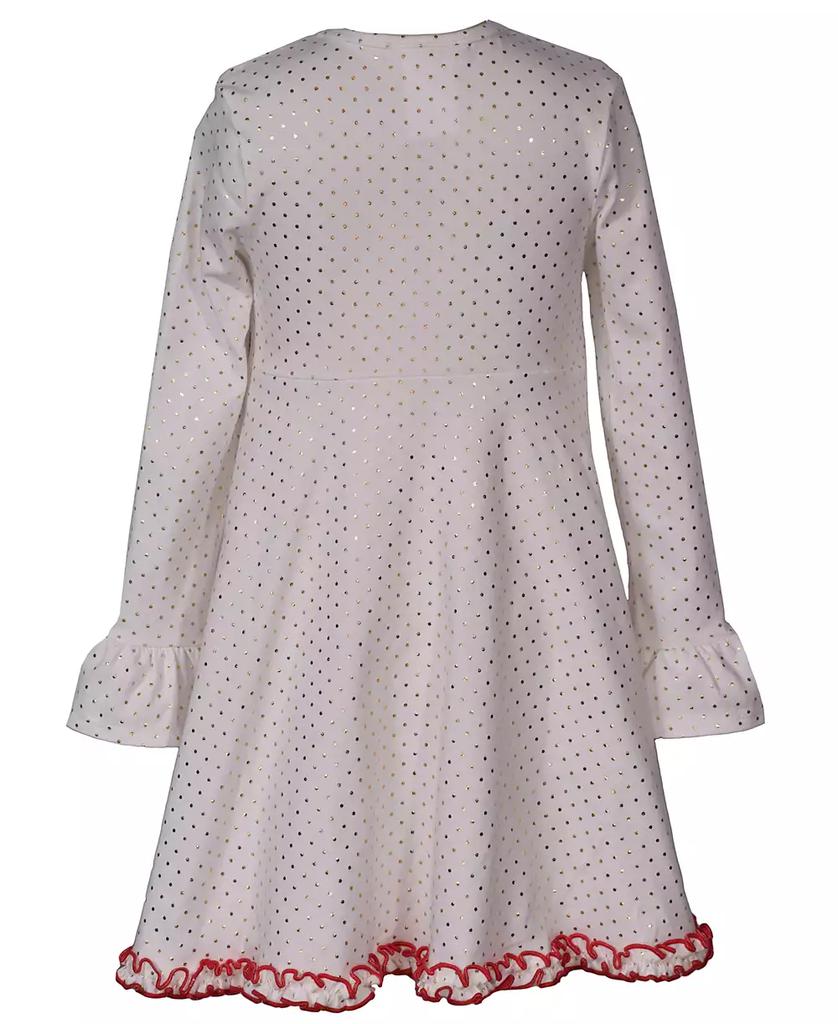 Bonnie Jean Little Girls Foiled Dot Knit Pull Through Dress