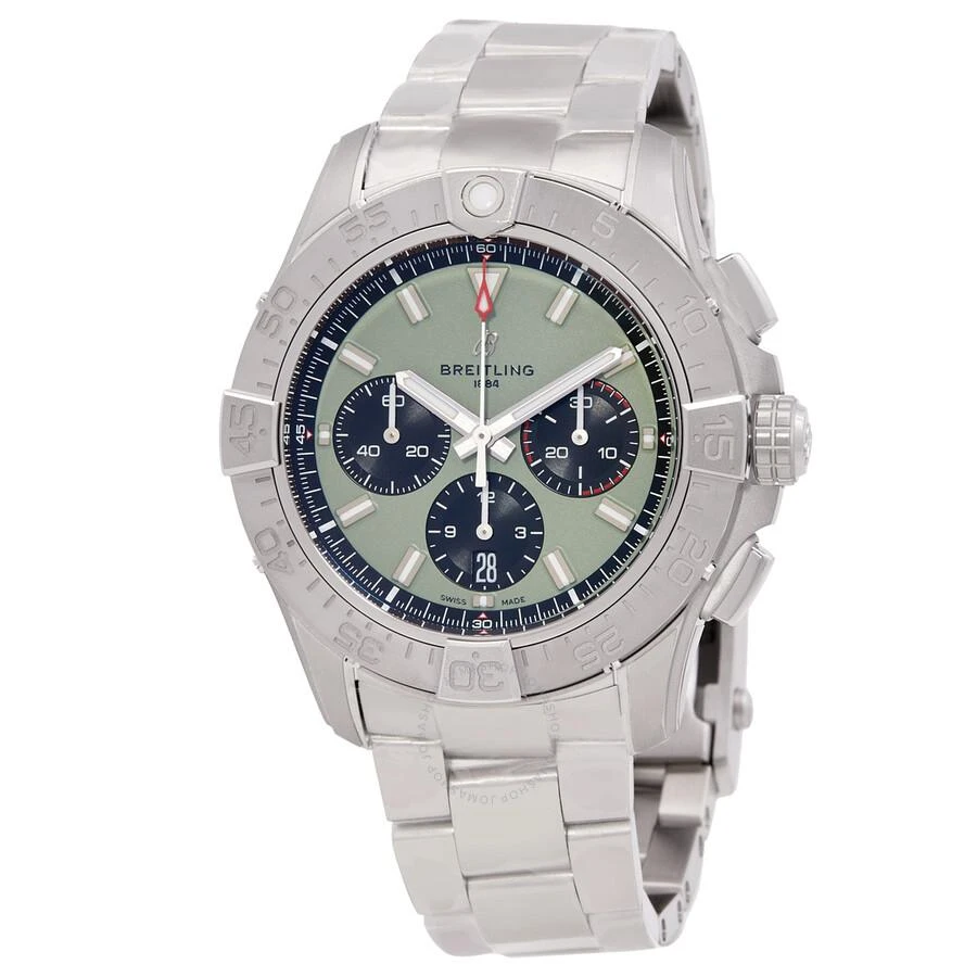 BREITLING Avenger B01 44mm Chronograph Automatic Green Dial Men's Watch AB0147101L1A1 1