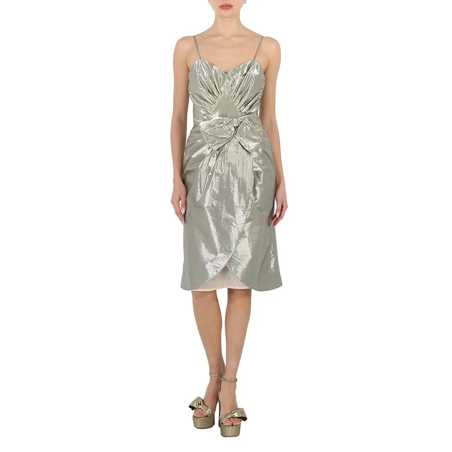 MAISON MARGIELA Ladies Silver Bow Detail Midi Dress 3