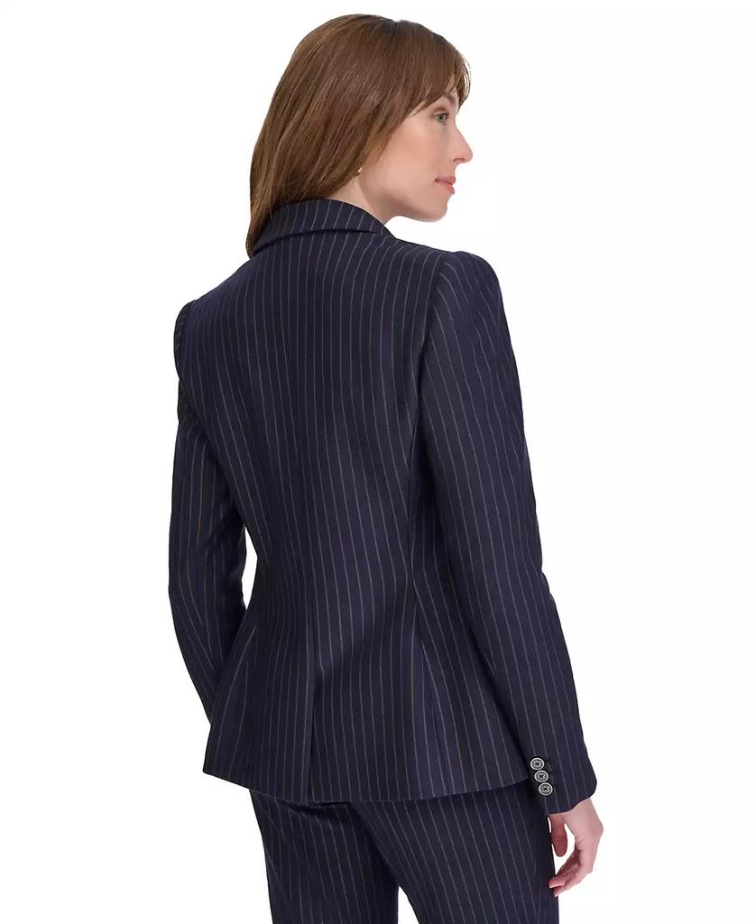 Tommy Hilfiger Women's Pinstripe Slim-Fit Single-Button Blazer