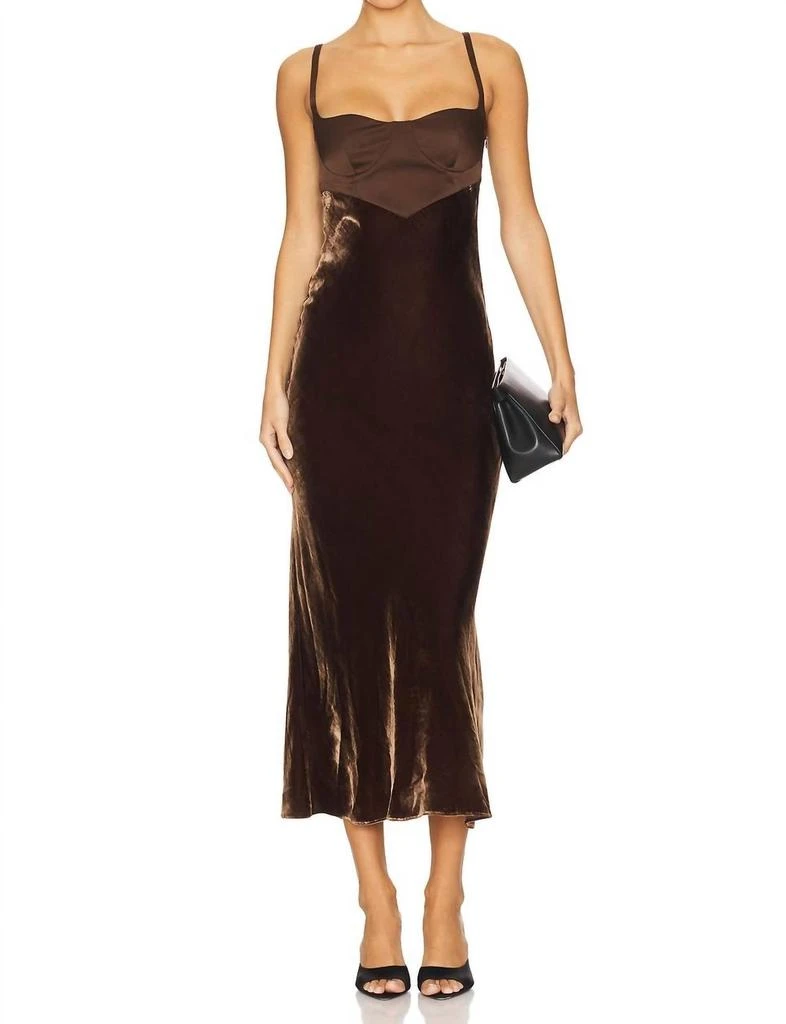 Anna October Carla Midi Dress In Brown 1